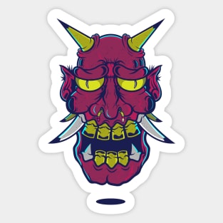 Oni Mask Design T-shirt STICKERS CASES MUGS WALL ART NOTEBOOKS PILLOWS TOTES TAPESTRIES PINS MAGNETS MASKS Sticker